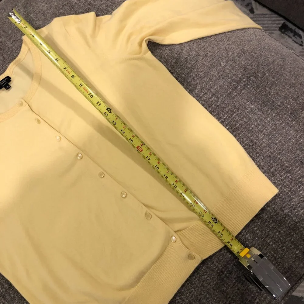 Talbots Classic Cardigan, Butter Yellow, Size XL - Picture 6 of 8